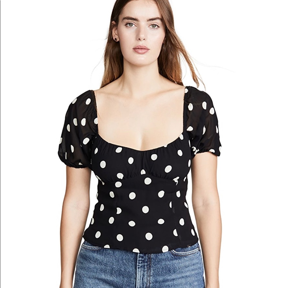 Reformation polka dot top